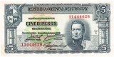 Uruguay 5 Pesos 1939 P-36b, Seria 11444628 - Bancnota straina