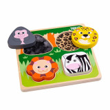 Puzzle senzorial din lemn - Safari PlayLearn Toys, Tidlo
