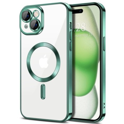 Husa pentru iPhone 16 Plus - Techsuit Luxury Crystal MagSafe - Light Green foto