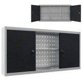 Gossi dulap de perete pentru unelte gri &amp; negru metal stil industrial
