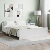 Gossi cadru de pat cu tablie, alb, 135x190 cm