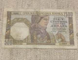 Bancnota 500 dinari 1 noiembrie 1941 Serbia