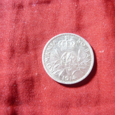 Moneda 50 Bani 1914 Carol I ,argint ,cal.FB