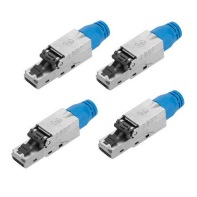 Set 4 Mufe CAT8 RJ-45 pentru cabluri Ethernet CAT8 ecranate, Kwmobile, Multicolor, Metal, 52519.04 foto