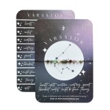 Bratara reglabila argintie Zodia Varsator din 9 cristale naturale si otel inoxidabil