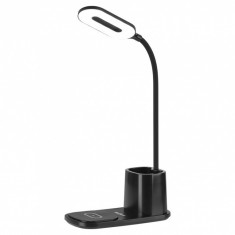 Lampa birou cu incarcare wireless 5W/7.5W/10W Negru, RB-6302-B