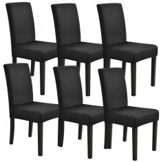 [neu.haus]? Set 6 bucati huse pentru scaune - poliester/elastan - negru foto