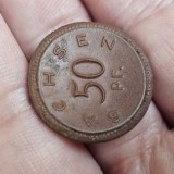 Germania moneda portelan 50 pfennig 1921 Sachsen
