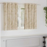 Draperii de catifea 2 buc cu inele crem 140x140 cm