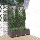 Cumpara ieftin Jardinieră de grădină cu spalier maro, 80x40x121,5 cm, PP