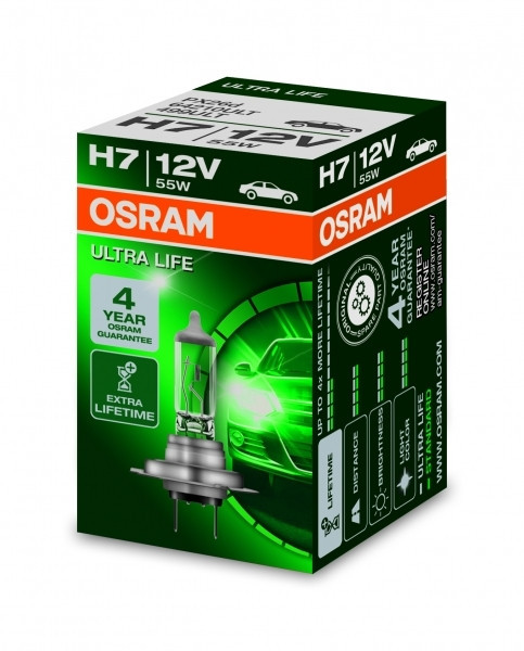 Bec Auto Halogen compatibil cu far Osram ULTRA LIFE 64210ULT H7 12V 55W 64210ULT