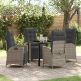 Cumpara ieftin Set de masă pentru grădină 5 pcs Gri Rattan poli