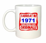Cana alba personalizata Fabricat in 1971 toate piesele sunt originale, INOVATIX&reg;. 330ml