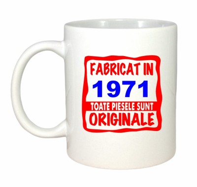 Cana alba personalizata Fabricat in 1971 toate piesele sunt originale, INOVATIX&amp;reg;. 330ml foto