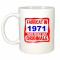 Cana alba personalizata Fabricat in 1971 toate piesele sunt originale, INOVATIX&reg;. 330ml