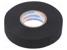 Bandă textilă HELLERMANNTYTON 19mm x 25m cauciuc negru 15% 0,25mm