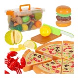 Set 36 accesorii de bucatarie legume si fructe de taiat asortate in cutie de depozitare