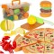 Set 36 accesorii de bucatarie legume si fructe de taiat asortate in cutie de depozitare