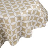Fata de Masa Plastifiata Rotunda Taupe Romburi Cercuri &Oslash;180cm