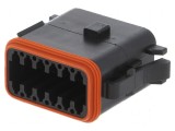 Conector cablu-cablu mufă mamă AT PIN 12 neagră