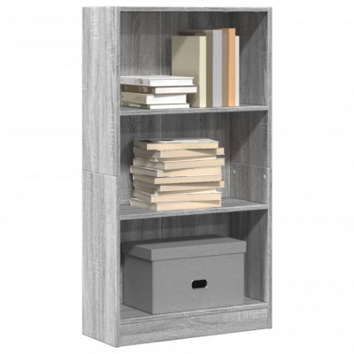 Gossi biblioteca, gri sonoma, 60x24x109 cm, lemn prelucrat foto