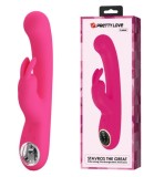 Vibrator Iepuras Lamar, 10 Moduri Vibratii, Ecran LED, Silicon, USB, Roz, 22 cm