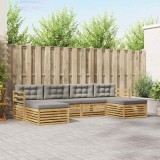 vidaXL Set de canapele de exterior 6 pcs Alb și gri deschis 3390906