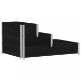 Cumpara ieftin Strat inaltat cu 3 niveluri, negru, 120x80 cm, lemn masiv pin