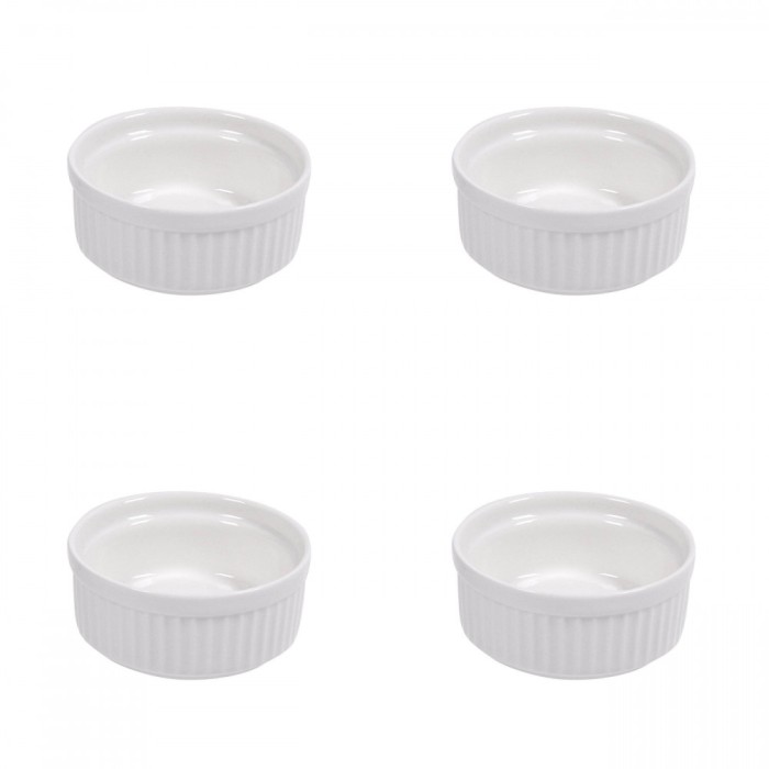 Set boluri, 4 piese, 60 ml, Portelan, Alb