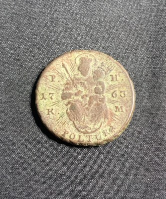 Moneda 1 poltura 1763 Ungaria semn monetărie S foto