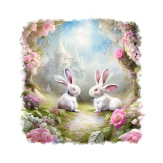 Sticker decorativ, Iepure, Alb, 55 cm, 6908ST foto
