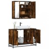 Gossi set mobilier de baie, 2 piese, stejar fumuriu, lemn prelucrat