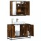 Gossi set mobilier de baie, 2 piese, stejar fumuriu, lemn prelucrat