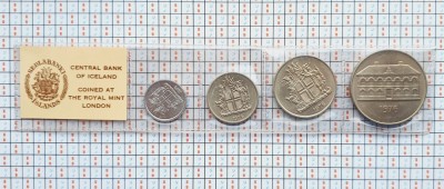 Set monetarie 1976 Islanda 1, 5, 10, 50 kronur UNC - M01 foto