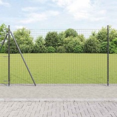 vidaXL St&acirc;lp de gard. 52 pcs Argintiu 3.2 x 3.2 x 83.5 cm Oțel