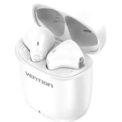 Casca Vention, wireless, tip butoni, utilizare smartphone, BT 5.3, microfon pe casca, USB Type-C, acumulator charging case 300mAh, pana la 22 ore, alb foto