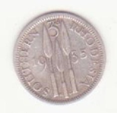 Monedă argint Southern Rhodesia 3 pence 1935 - George V