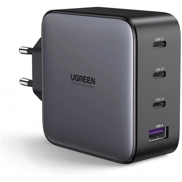 Incarcator Retea UGREEN CD226, 100W, 3A, 1 x USB-A - 3 x USB-C, Negru