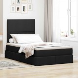 vidaXL Pat cu storage cu saltea Negru 120 x 190 cm Piele artificială 3371705