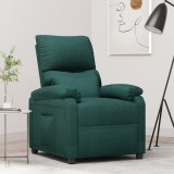 vidaXL Fotoliu rabatabil, verde &icirc;nchis, material textil