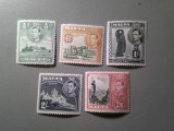Serie mica Malta 1938 Rege George VI si Motive locale , 5 valori