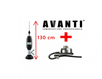 Antena Radio CB Fluture Avanti Volo 130cm cu adaptor PL si Suport Portbagaj Haion Capota T941 Pni&amp;nbsp; foto