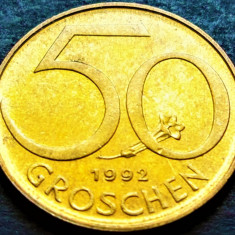 Moneda 50 GROSCHEN - AUSTRIA, anul 1992 *cod 1099 = A.UNC