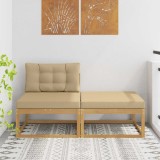 vidaXL 2 Bucată Taburet pentru exterior Poliester Alb 901554