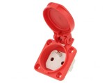 Conector Alimentare AC 2P+PE 250V 16A Roșu