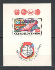 Cehoslovacia.1980 Programul Intercosmos:Cosmonautica-Bl. XC.312 foto