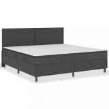 Cumpara ieftin Cadru pat continental, gri, 200x200 cm, material textil