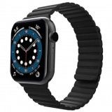 Cumpara ieftin Curea iUni compatibila cu Apple Watch 1/2/3/4/5/6/7, 38mm, Silicon Magnetic, Black