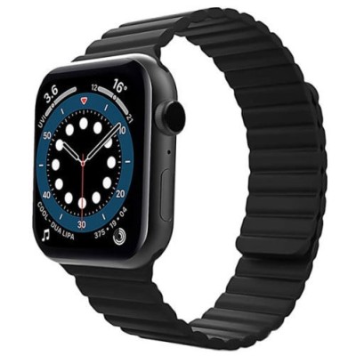 Curea iUni compatibila cu Apple Watch Ultra/SE/8/7/6/5/4/3/2/1, 40mm, Silicon Magnetic, Black foto