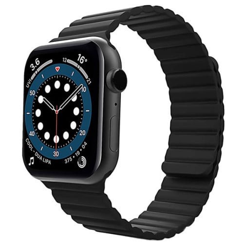 Curea iUni compatibila cu Apple Watch Ultra/SE/8/7/6/5/4/3/2/1, 40mm, Silicon Magnetic, Black